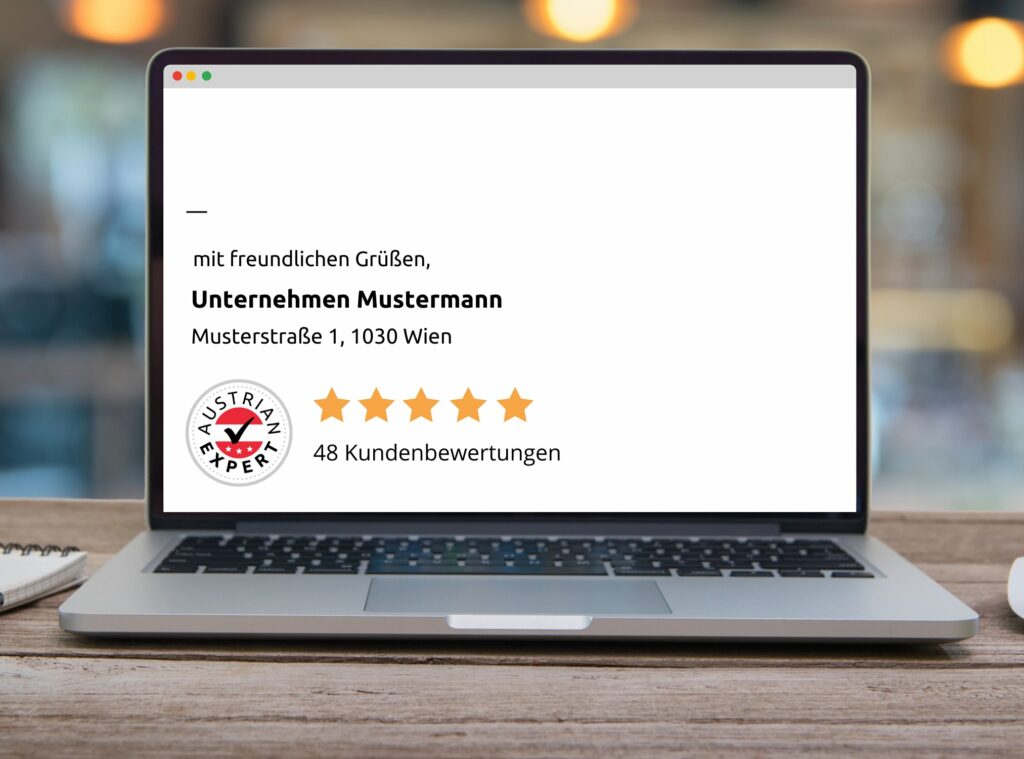 austrianexpert.at Bewertungen in Email einbinden