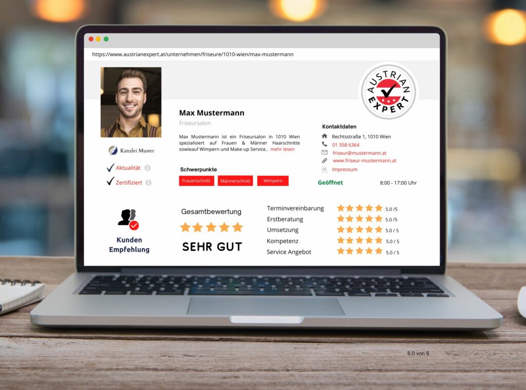 austrianexpert.at Profilübersicht